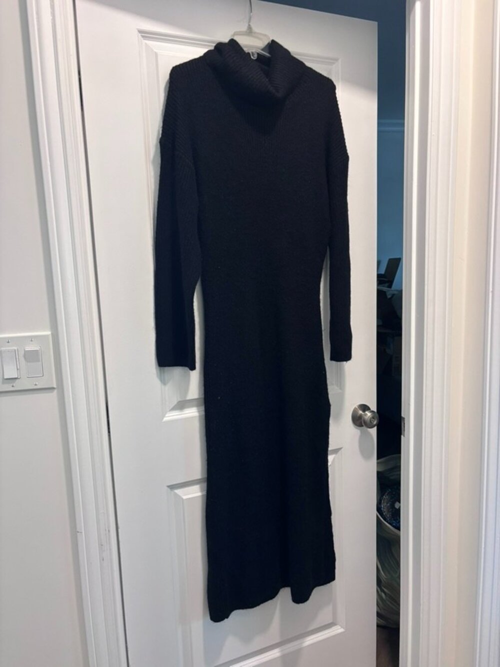 Abercrombie & Fitch Black Knit Turtleneck Sweater Dress